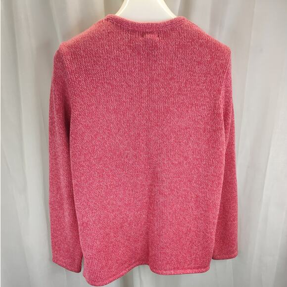 LL Bean Pink Coral 100% Cotton Button Front Cardigan, XL - Picture 7 of 8